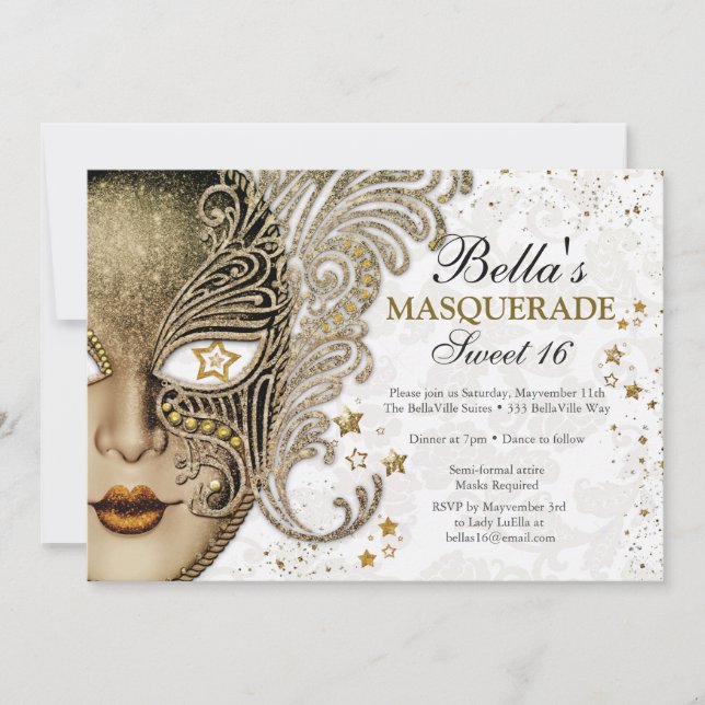 Masquerade Birthday Party Invitations (Front)