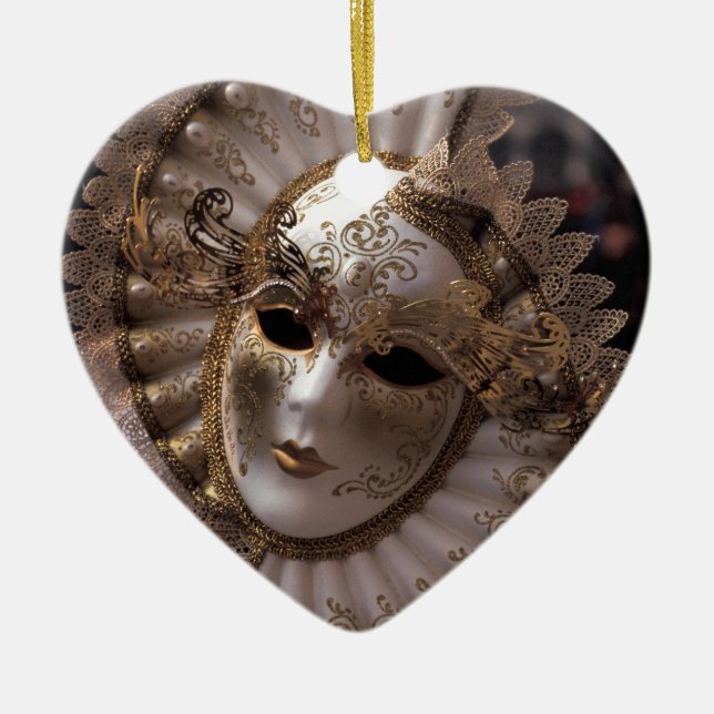 Masquerade Ceramic Ornament (Front)