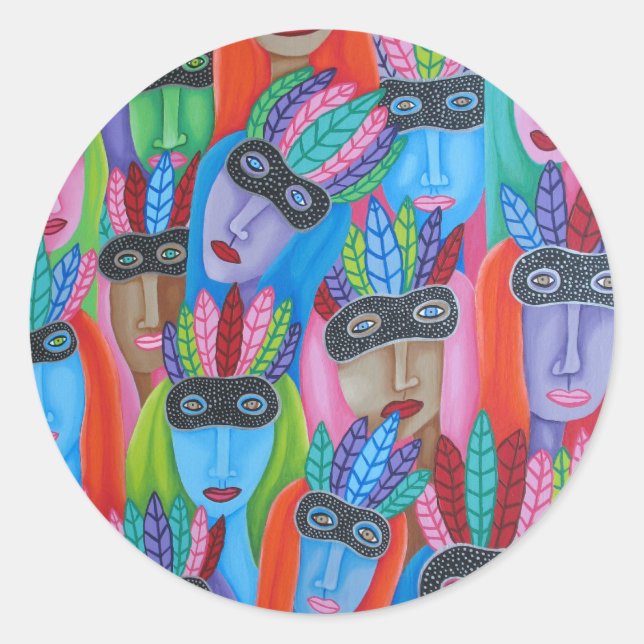 Masquerade Classic Round Sticker (Front)
