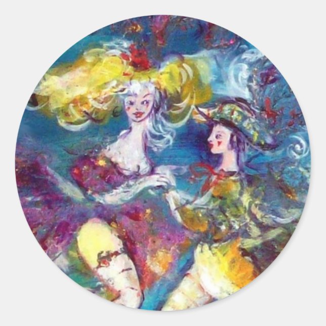 MASQUERADE DANCING IN THE NIGHT CLASSIC ROUND STICKER (Front)