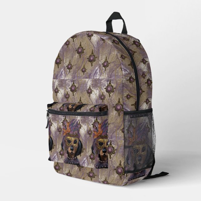 MASQUERADE DOXIE  ART      PRINTED BACKPACK (Back Corner Right)