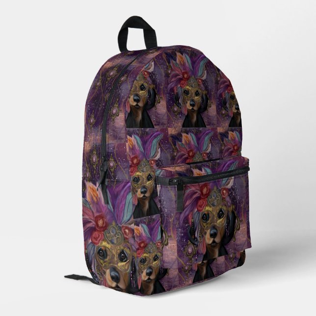 MASQUERADE DOXIE  ART      PRINTED BACKPACK (Back Corner Left)