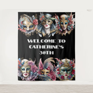 Masquerade face masks men women carnival elegant tapestry