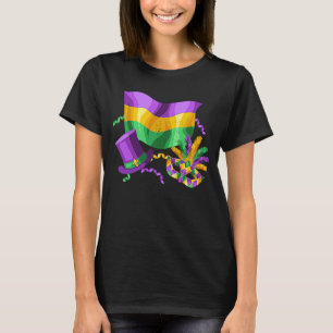 Masquerade Festival Mardi Gras Party Flag Mask Hat T-Shirt