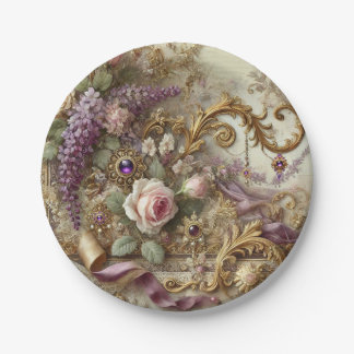 Masquerade Garden Romance | BellaVille Bridal Paper Plate