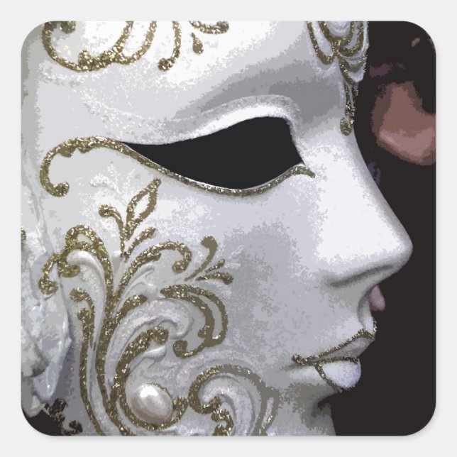 MASQUERADE (GOLD) SQUARE STICKER (Front)