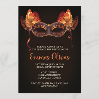 Masquerade Invitations, Ball Party Invitation
