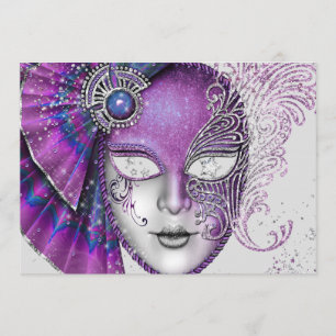 Masquerade Mardi Gras Party Invitations