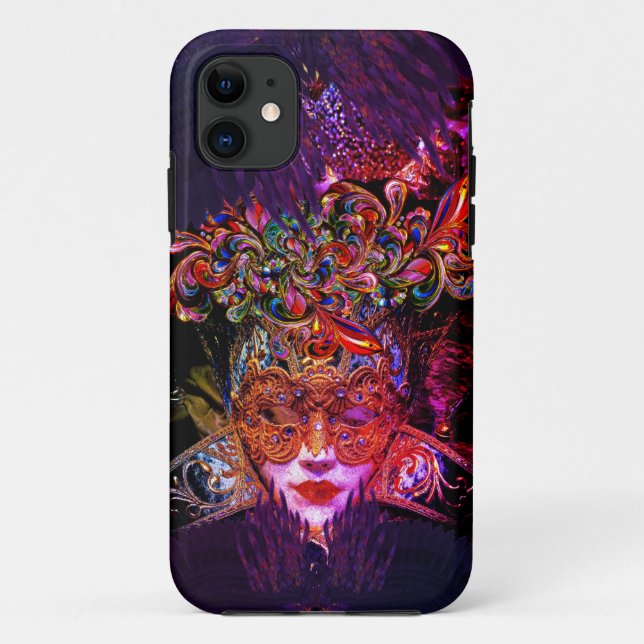  Masquerade mask Beauty black purple pink Case-Mate iPhone Case (Back)
