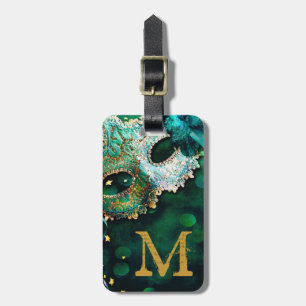 Masquerade Mask Costume Hallo Monogram Luggage Tag