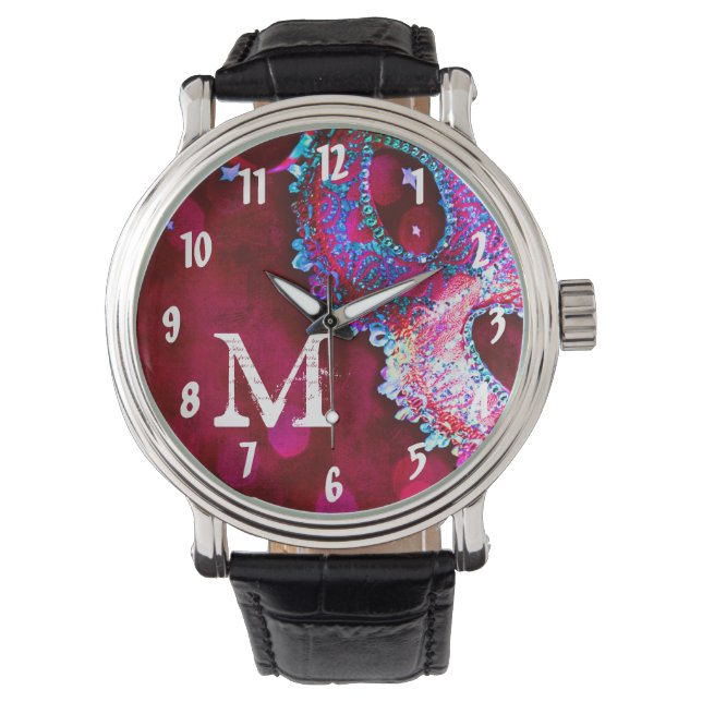 Masquerade Mask Costume Halloween Mardi Gras Watch (Front)