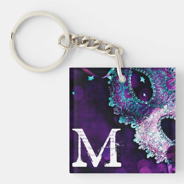 Masquerade Mask Costume Halloween Mardi Key Chain (Front)