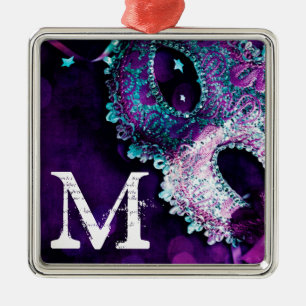 Masquerade Mask Costume Monogram Initial Ornament