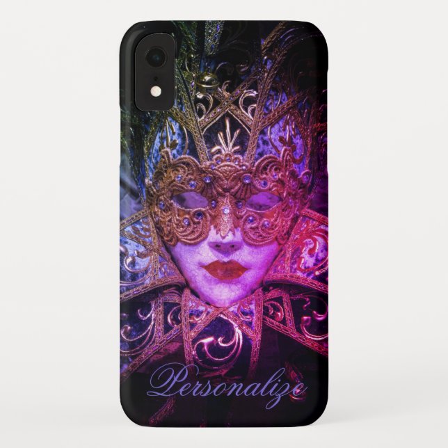 Masquerade mask elegant gothic black pink purple  Case-Mate iPhone case (Back)