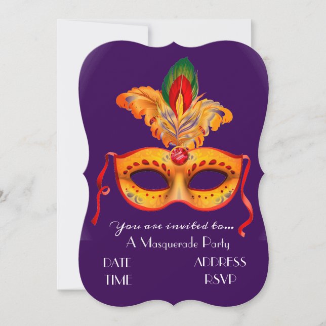 Masquerade mask party Masquersade ball Invitation (Front)