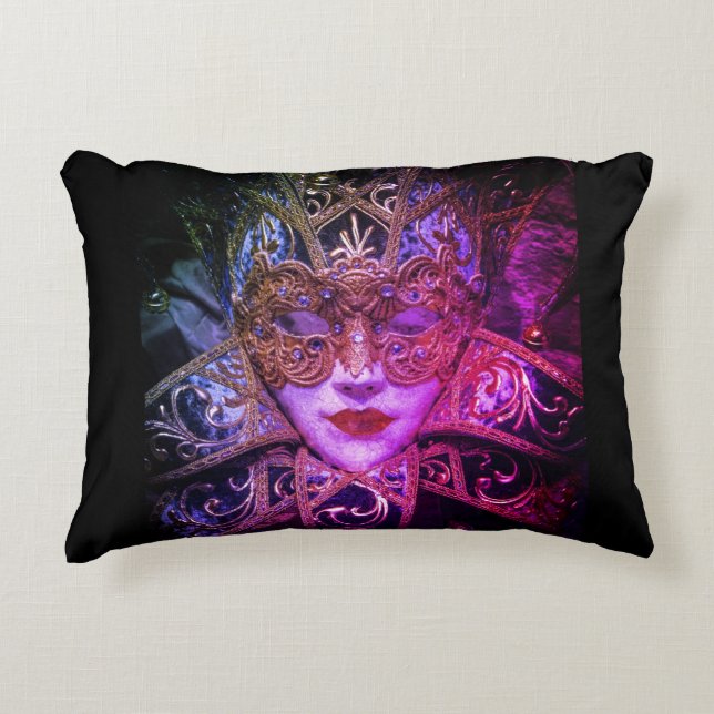 Masquerade mask Victorian elegant gothic black  Decorative Cushion (Front)