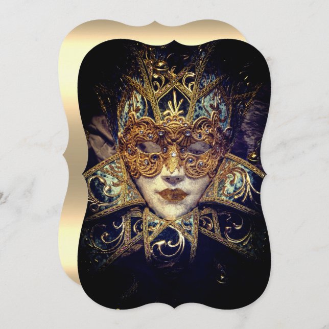 Masquerade mask Victorian elegant gothic Invitation (Front/Back)