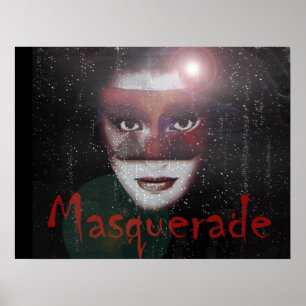 Masquerade Masked Ball Masked Woman Art Deco Print