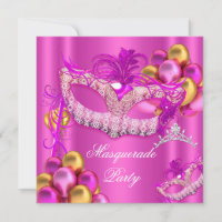 Masquerade Masks Pink Birthday Party