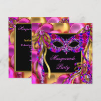 Masquerade Masks Pink Purple Blue Birthday