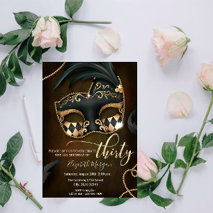 Masquerade, Masque 30th Birthday Invitation