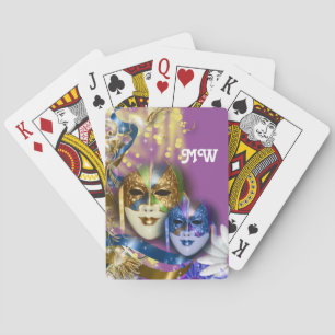 Masquerade monogram girls name PERSONALIZE Playing Cards