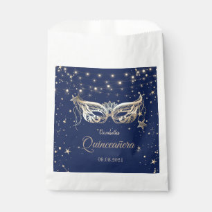 Masquerade, Navy Blue Stars Quinceañera Favour Bag