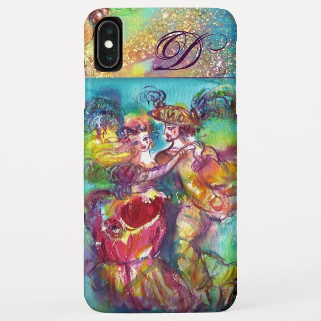 MASQUERADE NIGHT / CARNIVAL DANCE MONOGRAM Case-Mate iPhone CASE (Back)