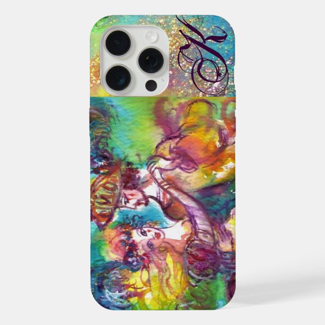 MASQUERADE NIGHT / CARNIVAL DANCE MONOGRAM iPhone CASE (Back)