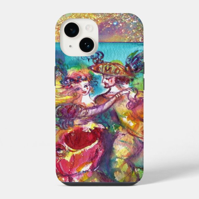 MASQUERADE NIGHT / CARNIVAL DANCE MONOGRAM iPhone CASE (Back)