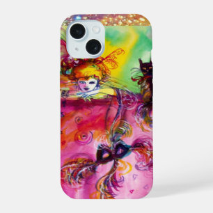 MASQUERADE NIGHT / LADY WITH BLACK CAT MONOGRAM iPhone 15 CASE