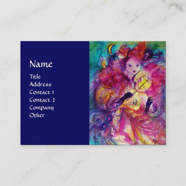 MASQUERADE NIGHT Music,Decor,Theatre Artist Business Card (Front)