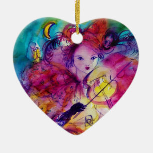 MASQUERADE NIGHT / MUSICAL CLOWN CERAMIC TREE DECORATION
