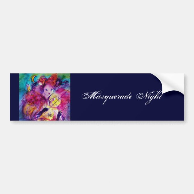 MASQUERADE NIGHT / Venetian Carnival Bumper Sticker (Front)