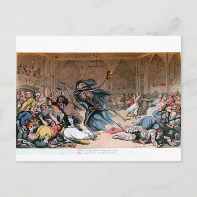 Masquerade of the Living postcard (Front)