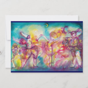 MASQUERADE PARTY, champagne metallic Invitation