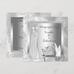 Masquerade Party Fabulous 50 Birthday Diamond Invitation