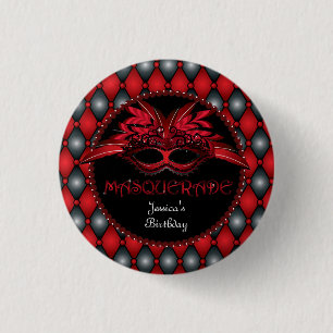Masquerade Party Favor 1 Inch Round Button