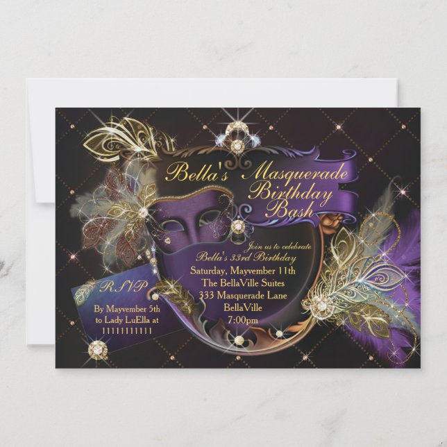Masquerade Party Invitations (Back)