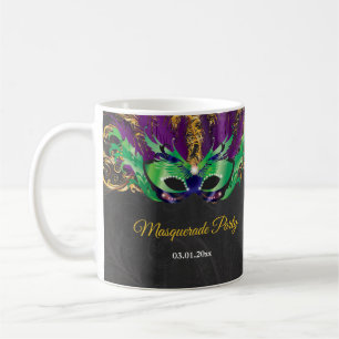 Masquerade Party Magical Night Green Purple Gold Coffee Mug