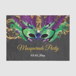 Masquerade Party Magical Night Green Purple Gold Tissue Paper