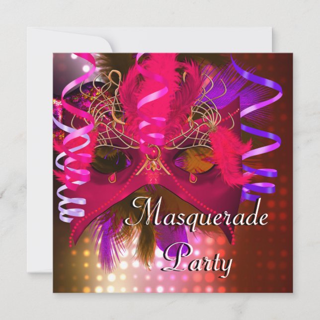 Masquerade Party Mask Mardi Gras Carnival Invitation (Front)