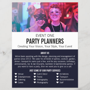 Masquerade Party, Party Event Planner Advertising Flyer