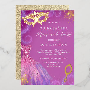 Masquerade Party Pink Purple Dress Quinceanera