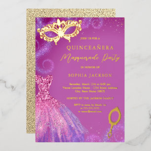 Masquerade Party Pink Purple Dress Quinceanera