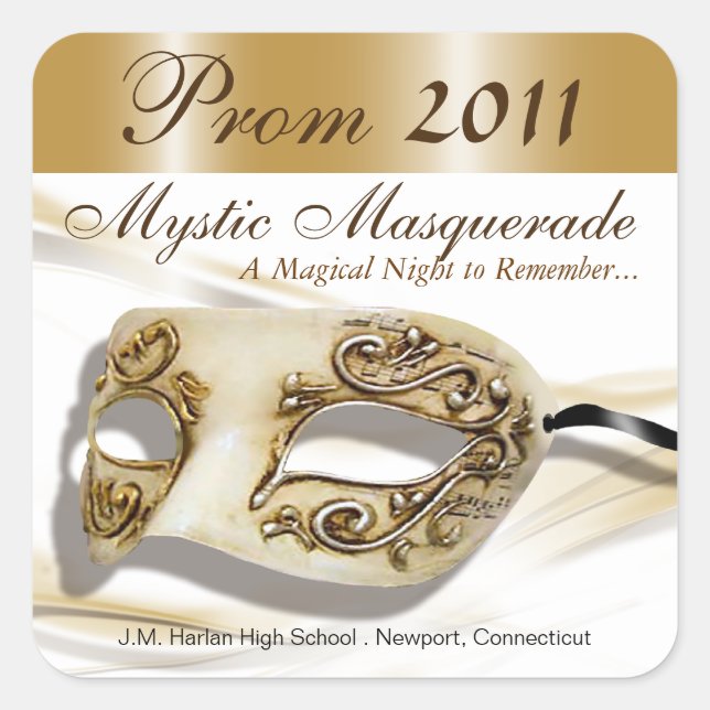 Masquerade Prom 2011 Party Sticker (Front)
