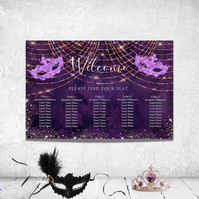 Masquerade purple glitter seating chart (Creator Uploaded)