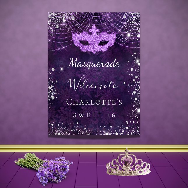 Masquerade purple silver Sweet 16 Poster (Creator Uploaded)