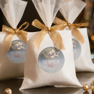 Masquerade Quince Anos Rose Gold ID1031 Classic Round Sticker