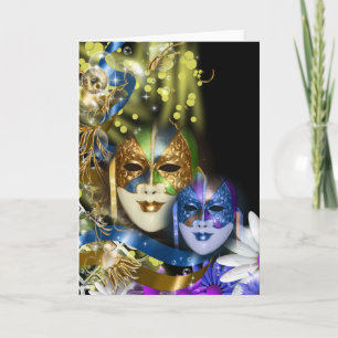 Masquerade quinceanera Venetian masks Card